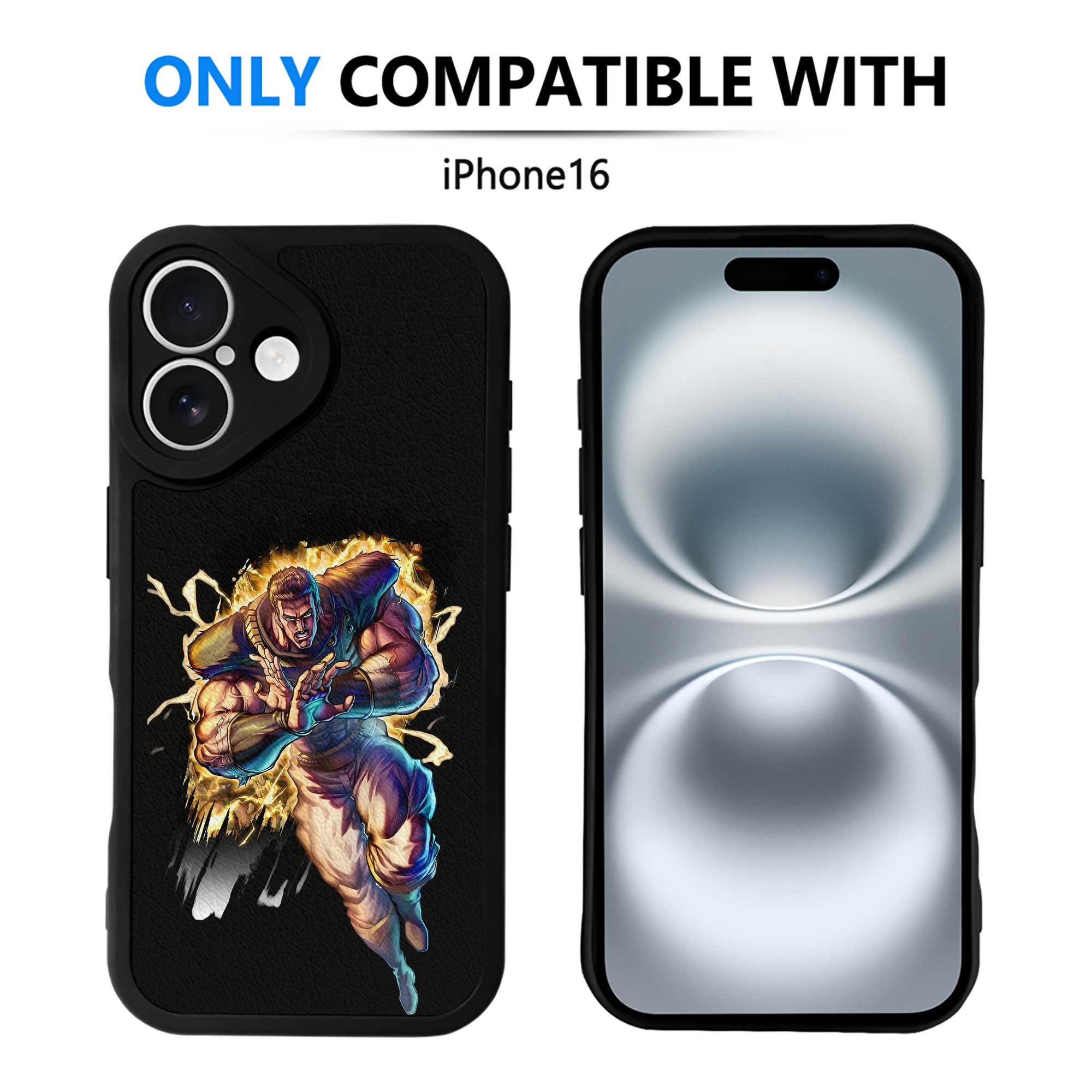 （画像用） 北斗の拳 Fist of the North Star 【iPhone 16シリーズ対応】シリコンスマホケース（レザー調） 材質：シリコン